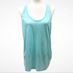 Halogen Linen Racerback Tank Turquoise Size Medium Summer